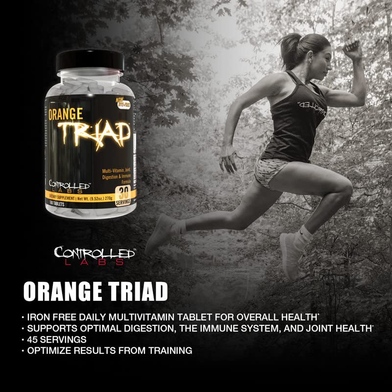 CONTROLLED LABS Orange Triad Daily Multivitamin, Iron Free Sports Supplement for Workout, Digestion, Immune, and Joints, 45 serv - Tablets (270 Count (Pack of 1)) CONTROLLED LABS uk supplements