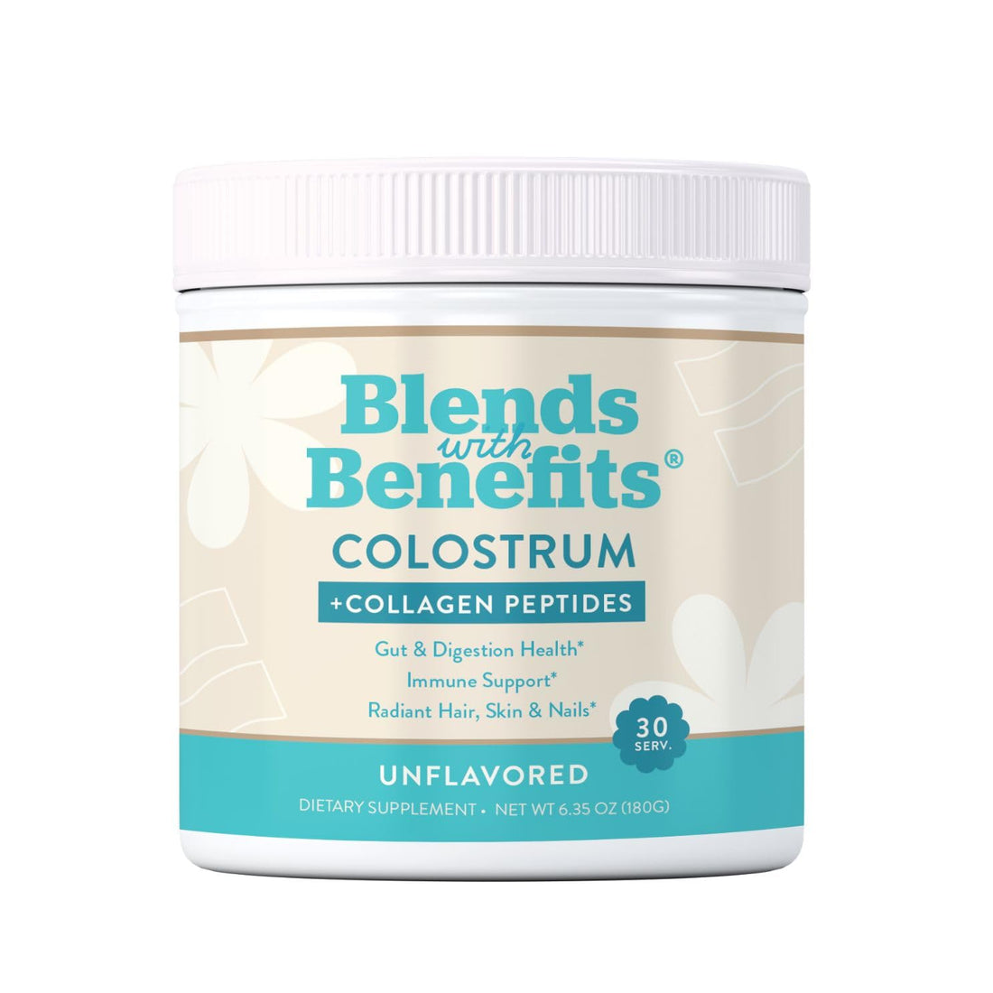360 Nutrition Blends with Benefits Bovine Colostrum + Collagen Peptides Powder for Gut Health, Hair & Skin Beauty, Immune Support | Grass-Fed, No Added Sugar, Unflavored 6 oz 360 Nutrition uk supplements