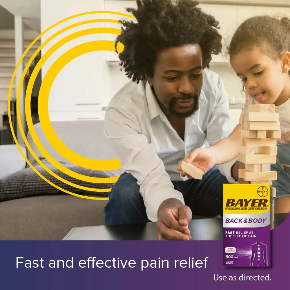Bayer Extra Strength 500mg Aspirin Plus Caffeine for Powerful Pain Relief, 200 Coated Caplets Bayer uk supplements