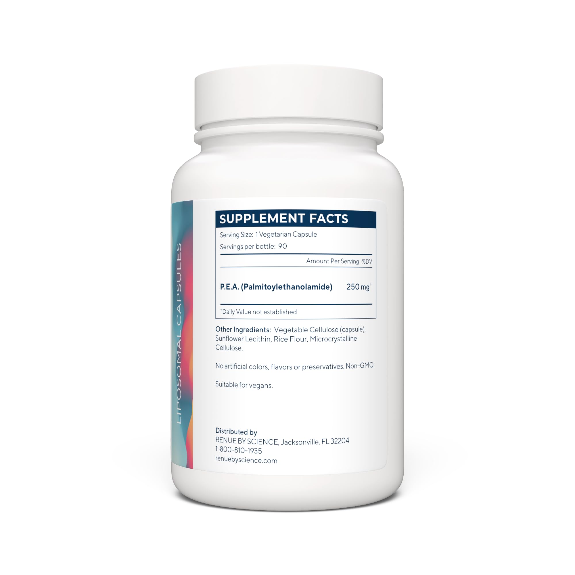 Renue By Science P.E.A | Liposomal Pea Palmitoylethanolamide Supplement | 90 P.E.A Capsules - 250mg Palmitoylethanolamide per Serving | Non-GMO | Made in The USA & Third-Party Tested Renue By Science uk supplements