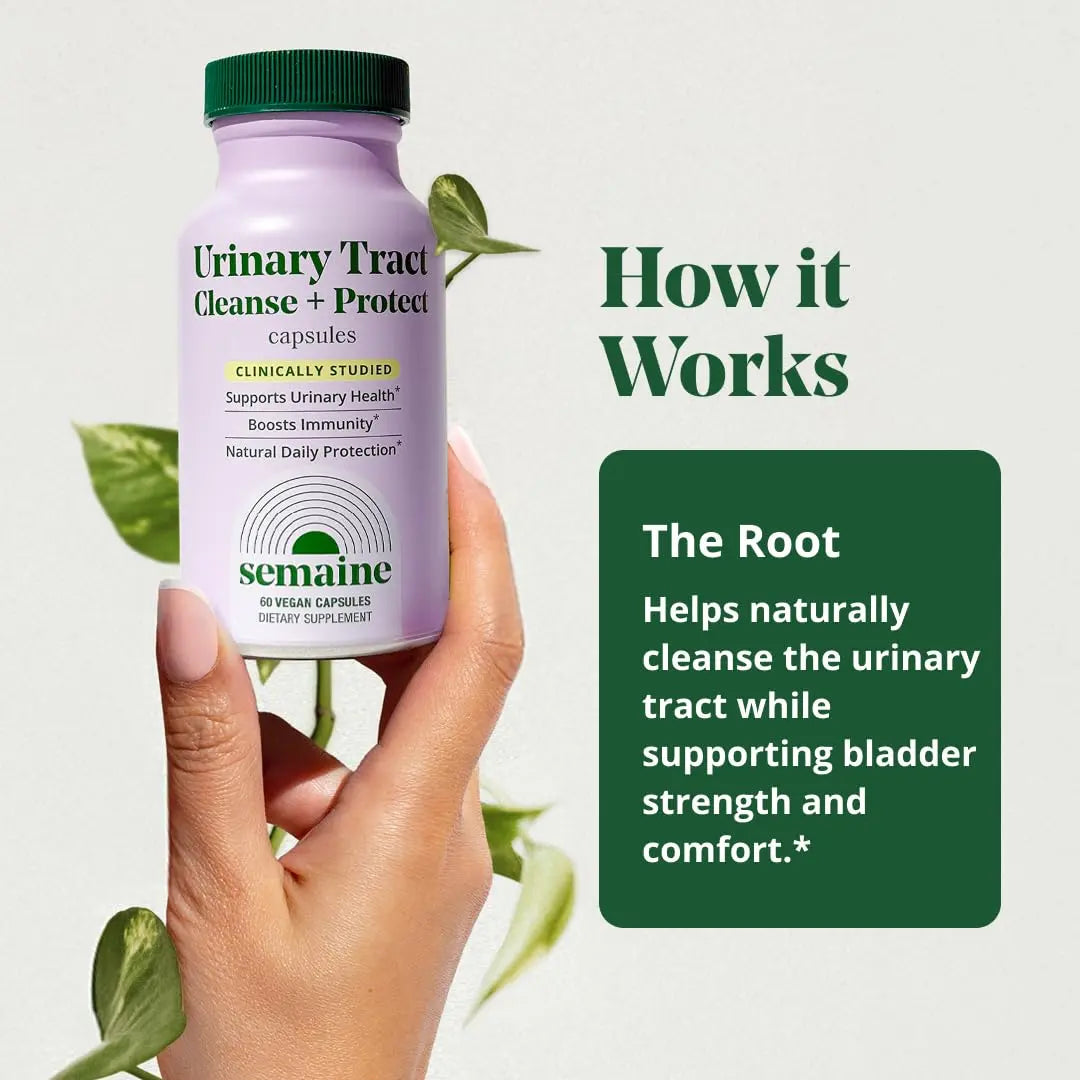 Semaine Urinary Tract Cleanse & Protect – 60 ct, Bladder Support Supplement for Women, Flushes Urinary Tract. Combines Cranberry Proanthocyanidins with Hibiscus Semaine uk supplements