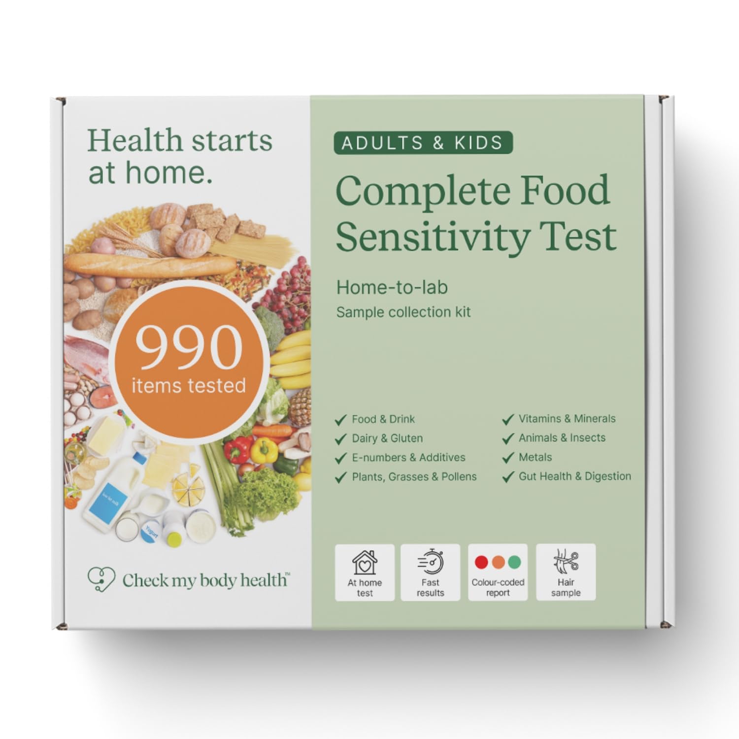 Check My Body Health 990 Items Complete Food Sensitivity Test Kit for Adults and Kids – Non-Invasive Food Intolerance Test Kit – at-Home Hair Sample Bioresonance Testing with Results in 3–5 Days Check My Body Health uk supplements