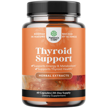 Herbal Thyroid Support Complex - Iodine Thyroid Supplement with L Tyrosine Bladderwrack Natures Craft uk supplements
