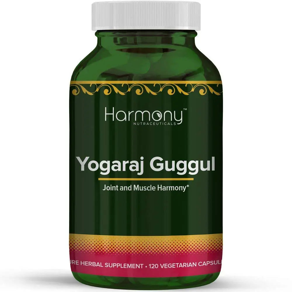 Harmony Nutraceuticals Yogaraj Guggulu - Organic - 120 Capsules - Ayurvedic Herbs for Pain in The Muscles, Nerves & Joints Harmony Nutraceuticals uk supplements