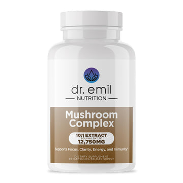 DR. EMIL NUTRITION 10 Mushroom Supplement for Mental Clarity, Focus & Immune Support - Functional Mushroom Nootropic Supplement with Lions Mane Extract, Cordyceps, Turkey Tail & More DR. EMIL NUTRITION uk supplements