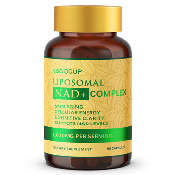NBOOCUP NAD Supplement - 1010mg Nicotinamide Riboside Chloride Complex, Liposomal NR Supplements, Resveratrol NAD+ for Anti Aging, Cellular Energy, Skin, Focus - 90 Capsules NBOOCUP uk supplements