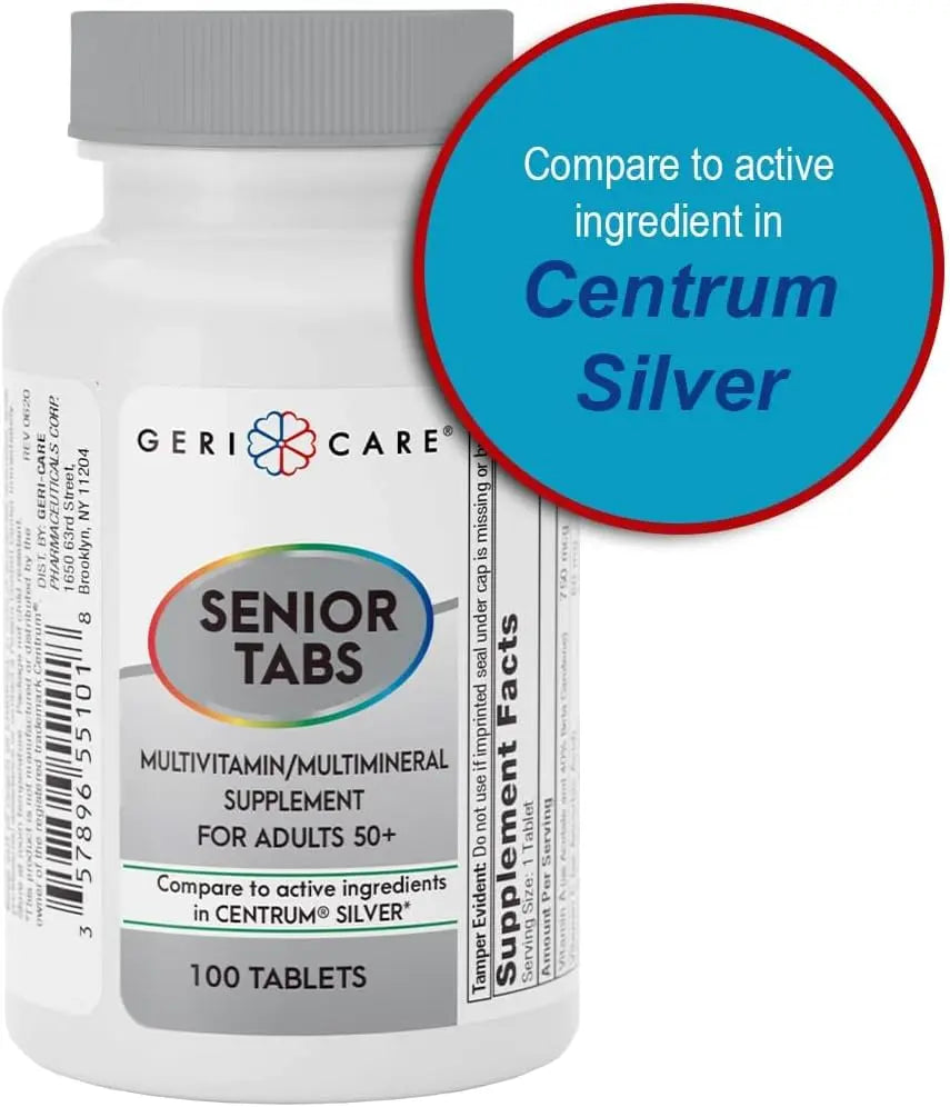 GeriCare Senior Tab 50+ Multivitamin and Minerals Tablets - Immune Support - Age-Defying Nutrition, 100 Count (Pack of 2) GeriCare uk supplements