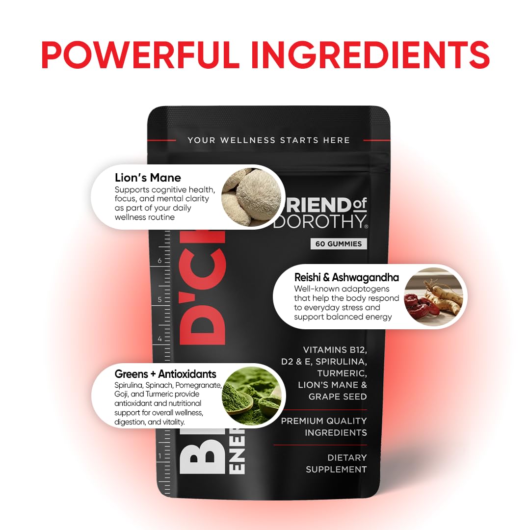FRIEND OF DOROTHY Daily Multivitamin for Men, Energy, Focus & Immunity Support, Ashwagandha, Lion’s Mane & Reishi, 60 Capsules FRIEND OF DOROTHY uk supplements