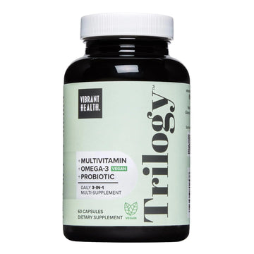 Vibrant Health, Trilogy Vegan, Probiotic Multivitamin with an Essential Blend of Omega-3 from Vegan Algal Oil, Vitamin A, B12, C, D3, E Vibrant Health uk supplements