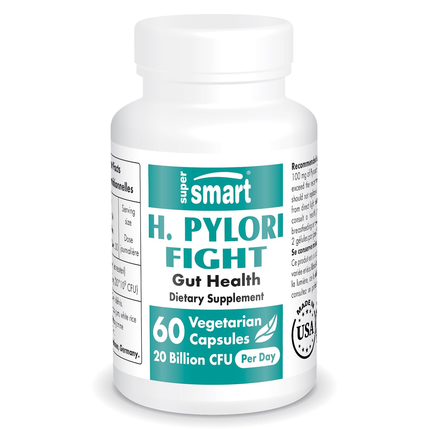 Supersmart - H. Pylori Fight Natural Treatment 20 Billion CFU per Day (Probiotic Lactobac Supersmart uk supplements