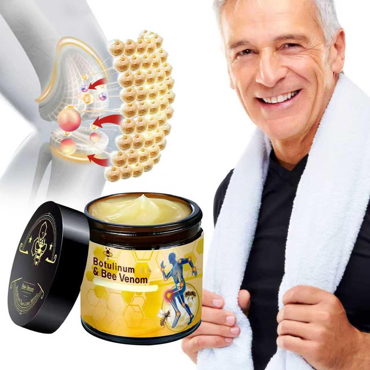 2 Pcs Botulinum Bee Venom Bone Healing Cream,Throughout Release Joint Activities Muscle Relief Massage Gel. Aus Healthcare uk supplements
