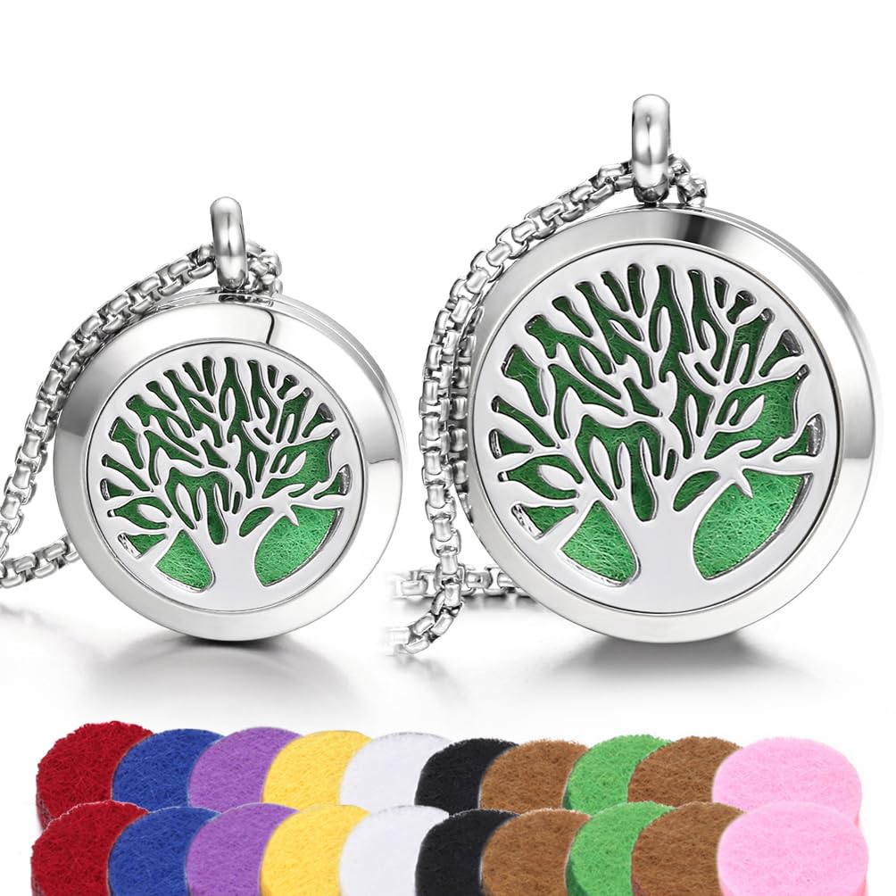 Aromatherapy Essential Oil Diffuser Necklace Tree of Life Cloud Design Stainless Steel Locket JEAN SMILE uk supplements