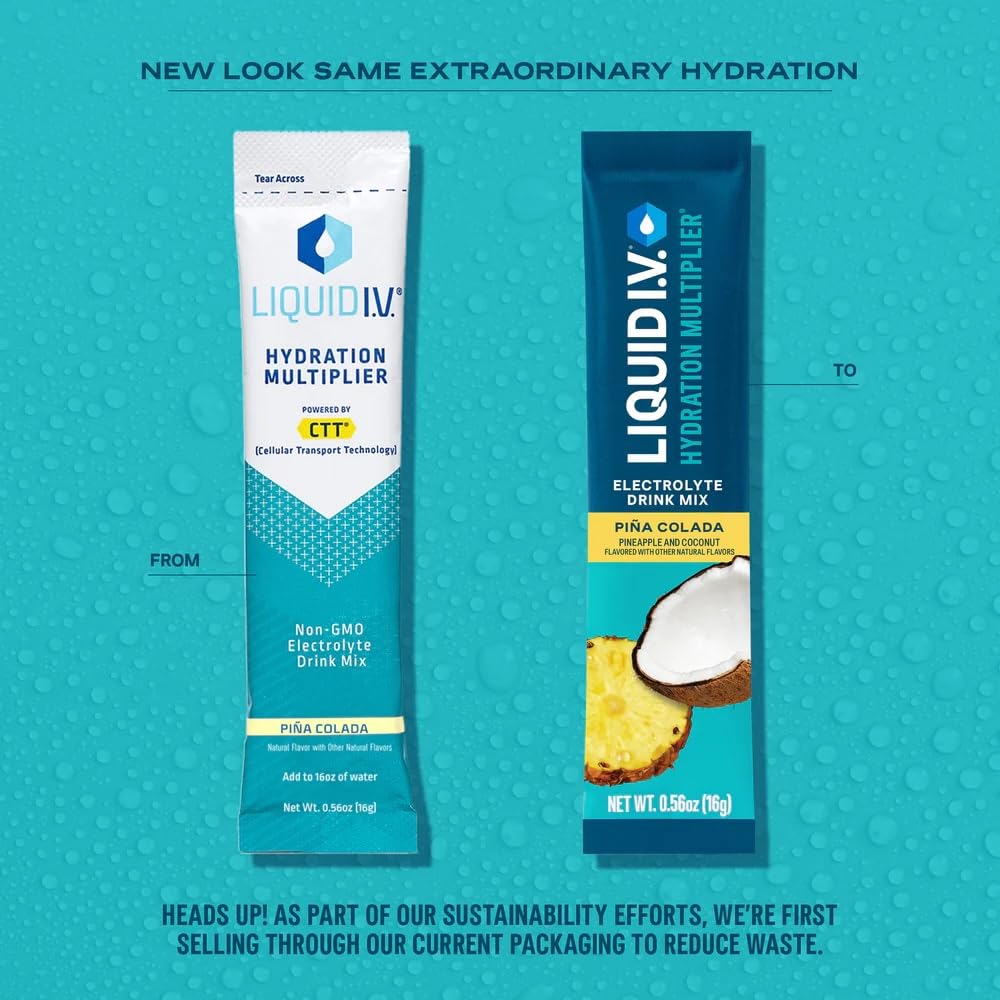 Liquid I.V.® Hydration Multiplier - Pina Colada | Electrolyte Powder Drink Mix | 1 Pack (16 Servings) Liquid I.V. uk supplements