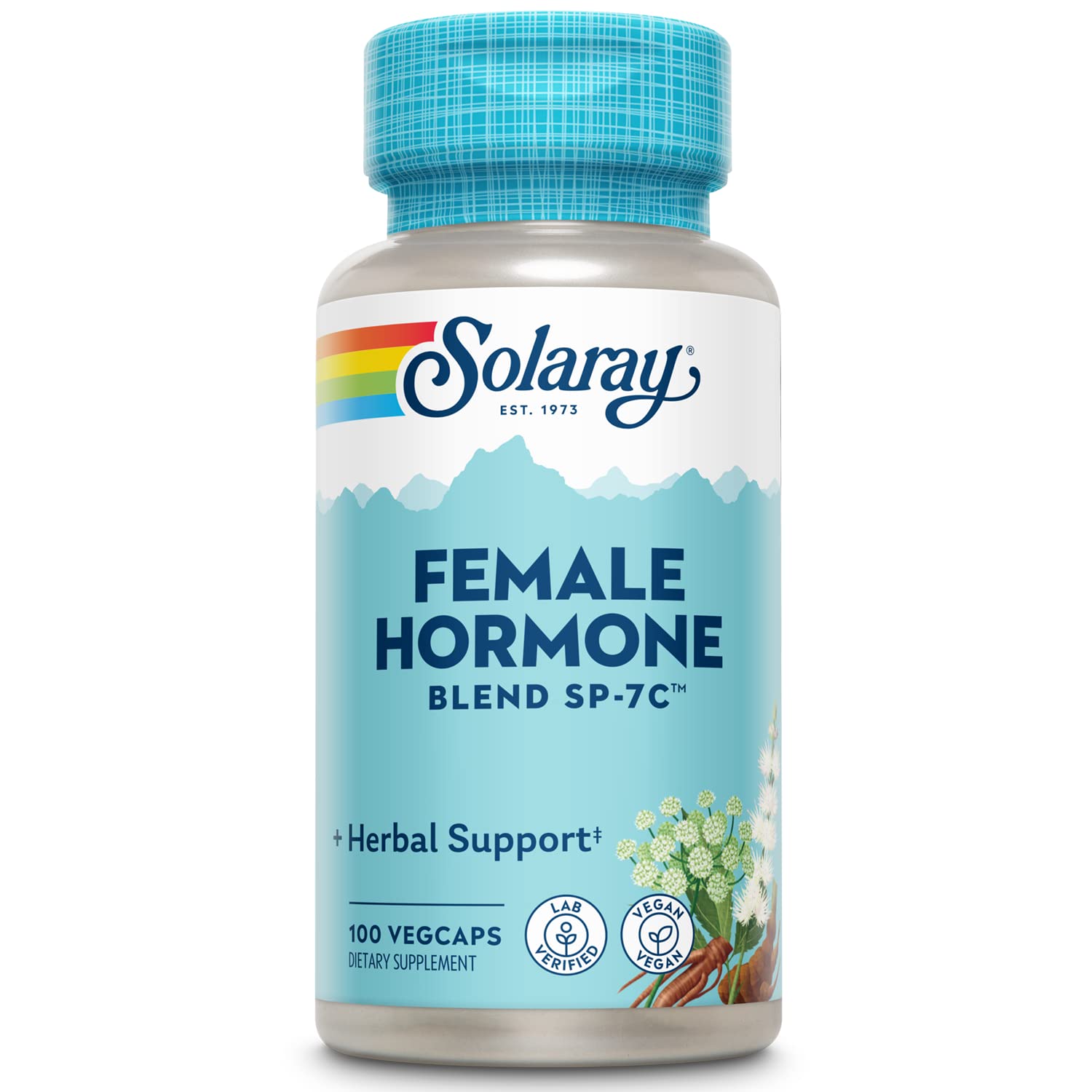 SOLARAY Female Hormone Blend SP-7C | W/Black Cohosh, Dong Quai, Passion Flower, Wild Yam & More | 100 VegCaps, 50 Serv. SOLARAY uk supplements