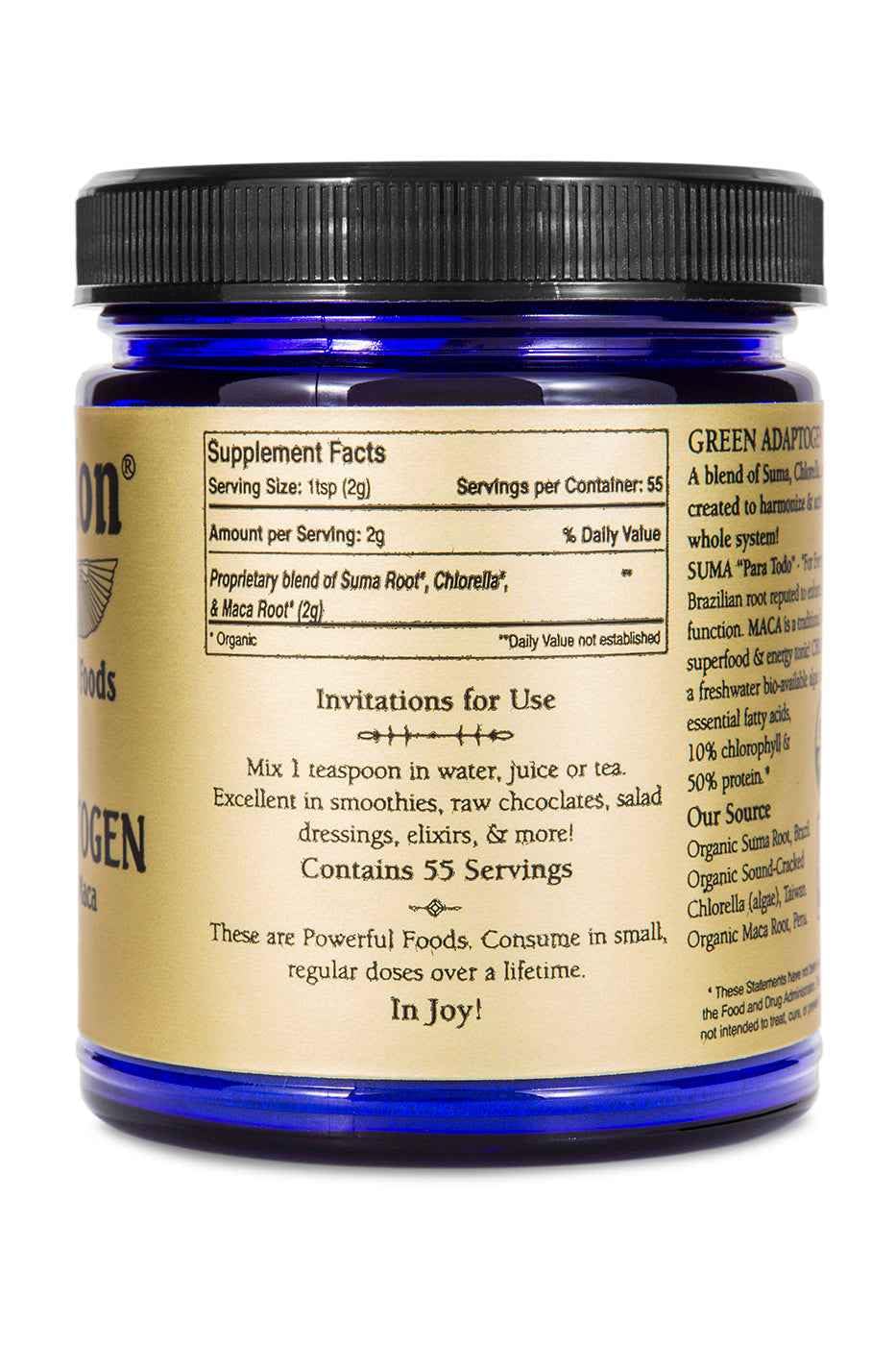 Green Adaptogen Superfood Powder | Organic Maca, Suma Root & Chlorella Blend | Plant Based Adaptogenic Herbal Supplement | Nutrient Rich Greens Powder for Smoothies & Daily Wellness | Non-GMO | 111g Sun Potion uk supplements