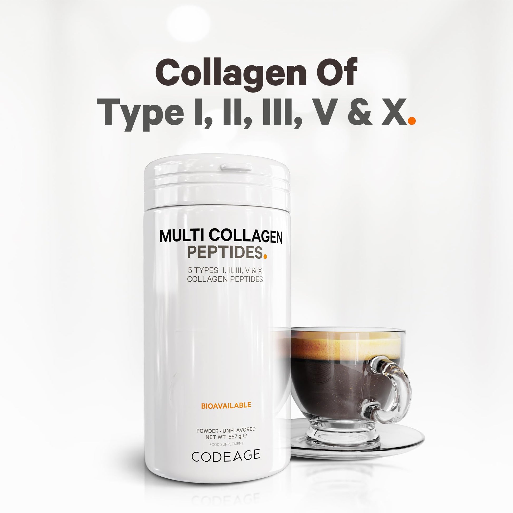 Codeage Multi Collagen Protein Powder Peptides, 2-Month Supply, Hydrolyzed, Type I, II, III, V, X Grass Fed Codeage uk supplements