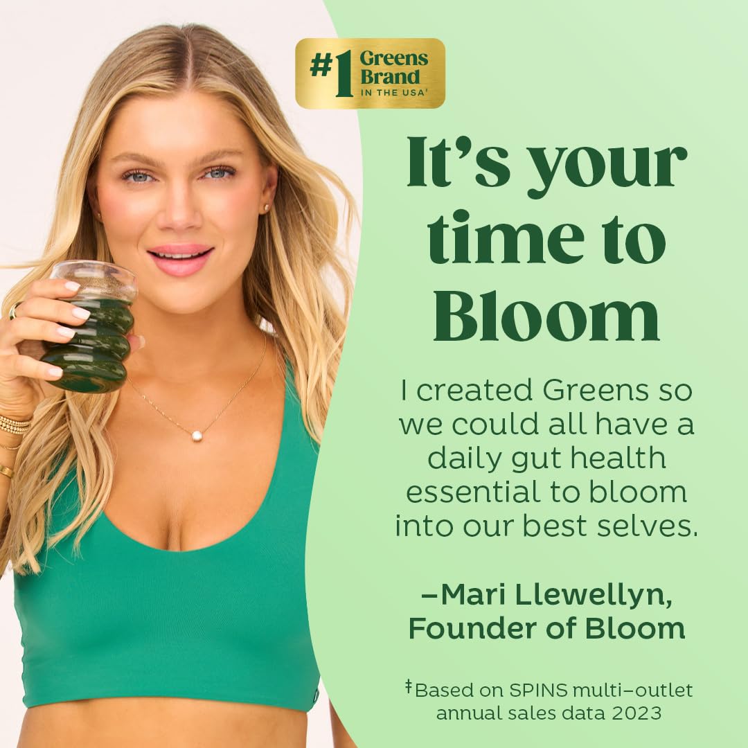 Bloom Nutrition Superfood Greens Powder, Digestive Enzymes with Probiotics and Prebiotics, Gut Health, Bloating Relief for Women, Chlorella, Green Juice Mix with Beet Root Powder, 30 SVG, Mango Bloom Nutrition uk supplements