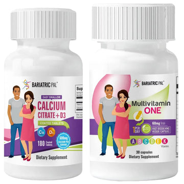 BariatricPal 30-Day Bariatric Vitamin Bundle Multivitamin ONE 1 per Day! Capsule with 60mg Iron Easy Swallow Calcium Citrate BariatricPal uk supplements