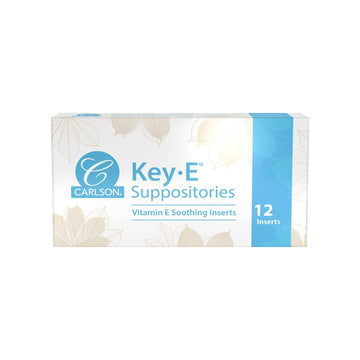 Carlson - Key-E Suppositories, 30 IU Vitamin E Suppository, Lubricates Dry Areas, Treatment Carlson uk supplements