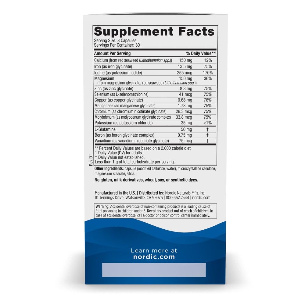 Nordic Naturals Multi Minerals, Unflavored - 90 Capsules - 11 Essential Minerals - Optimal Health & Wellness - Certified Vegan - Non-GMO - 30 Servings Nordic Naturals uk supplements