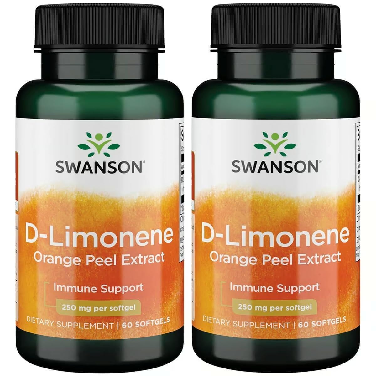 Swanson D-Limonene - Orange Peel Extract Supplement Promoting Cellular Health - High Potency Formula Supporting Health Defense - (60 Capsules, 250mg Each) (2 Pack) Swanson uk supplements