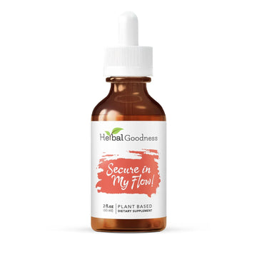 Herbal Goodness Secure in My Flow | Menstrual Support Supplements | Slow Flow Menstrual Supplements, Mood Support, Hormone Health, Aids Relaxation, Metabolic Support 2oz Herbal Goodness uk supplements
