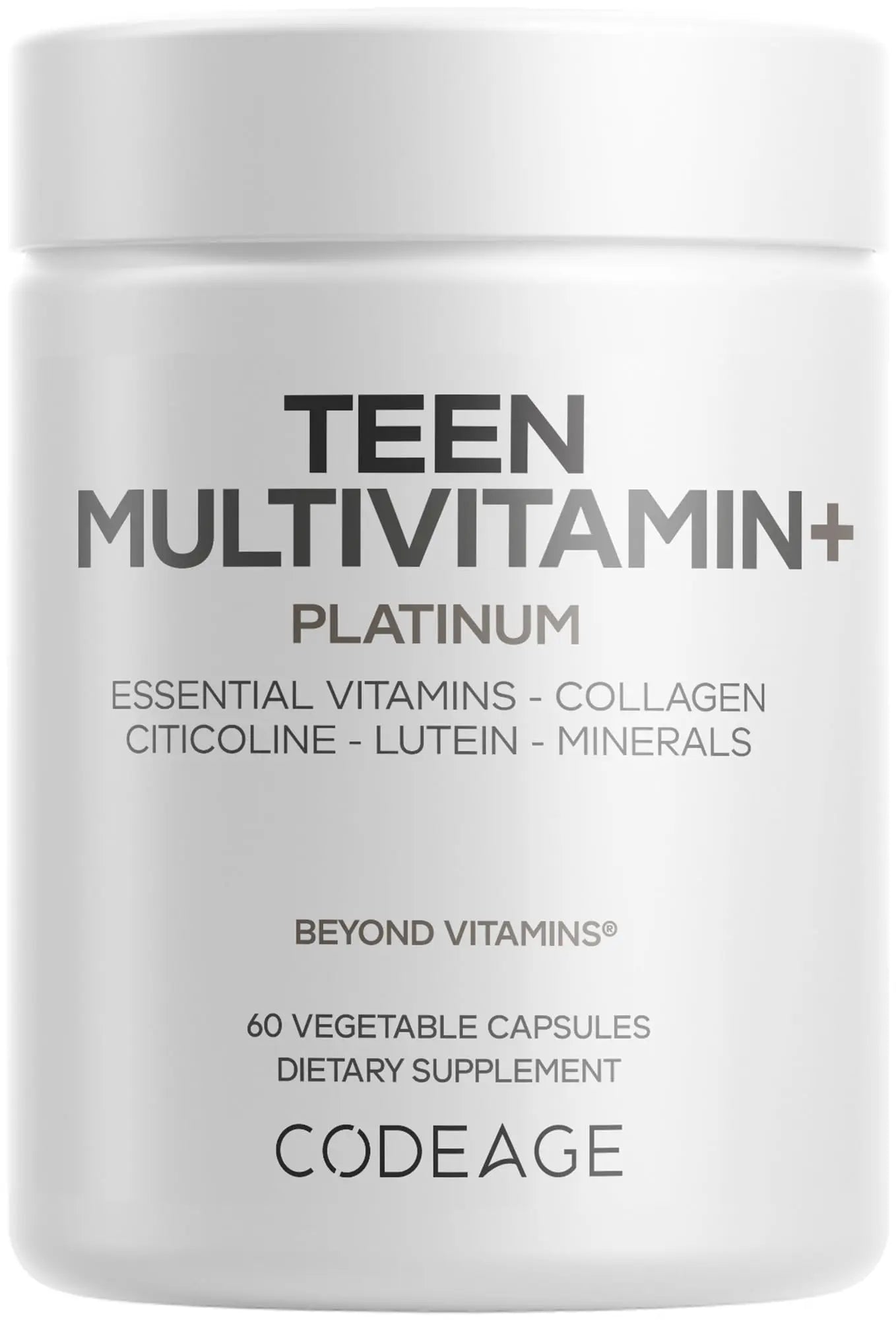 Codeage Teen Multivitamin+ Platinum Supplement - Vitamins A, C, D3, E, K2, B6, B12, Minerals, Probiotics, Citicoline Codeage uk supplements