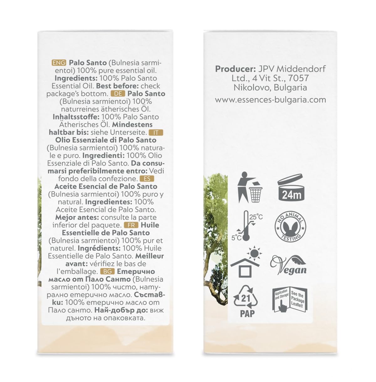 Essences Bulgaria Palo Santo Essential Oil 0.17 Fl Oz 5ml Bulnesia Sarmientoi - 100% Pure Natural Essences Bulgaria uk supplements
