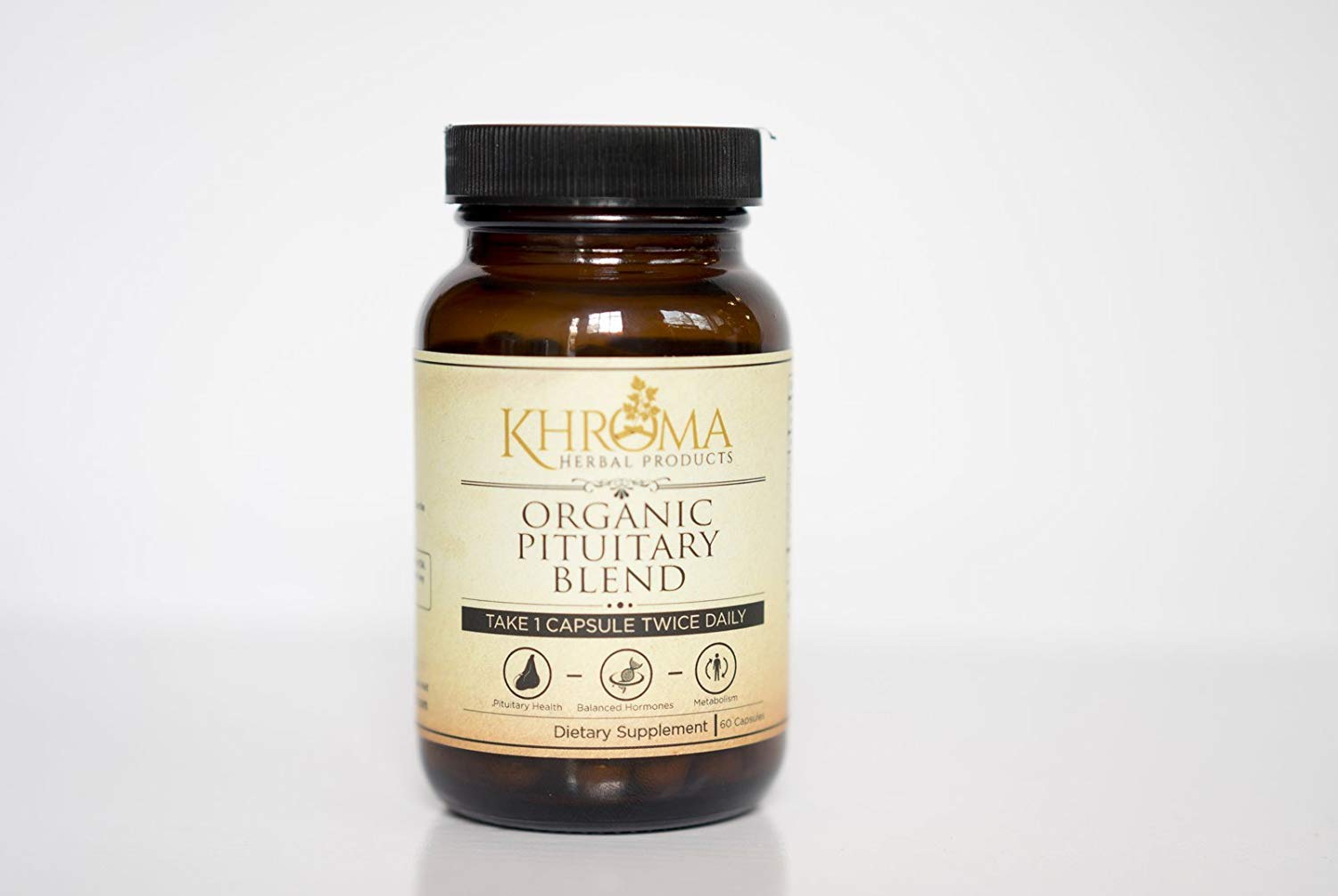 Organic Pituitary Blend - 60 Vegan Capsules in a Glass Bottle - for Maximum Pituitary Support - by Khroma Herbs Khroma Herbal Products uk supplements
