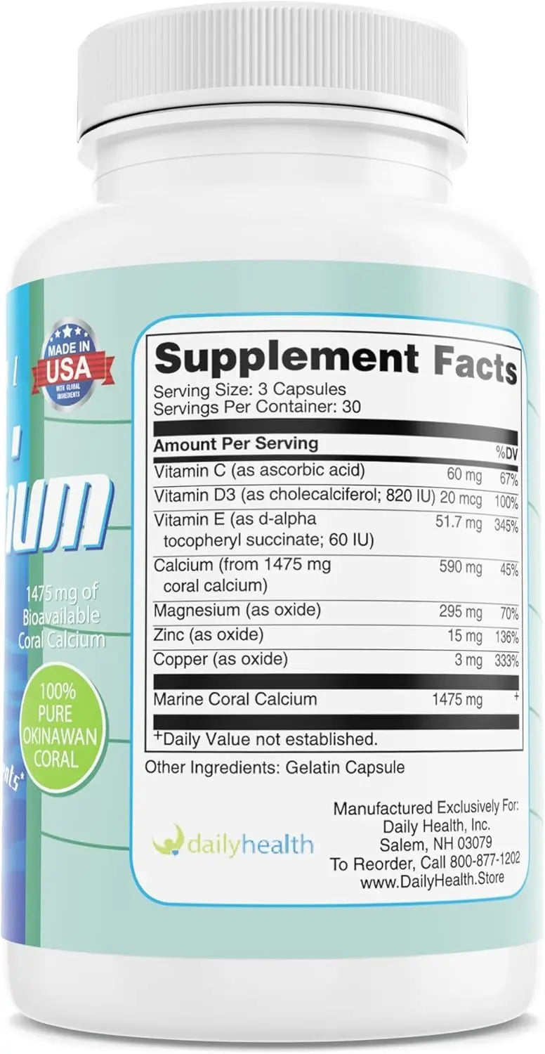 Daily Health, FlexProtex D Joint Muscle Support Supplement 3 Bottles Plus 1 Bottle Daily Marine Coral Calcium 90 Capsules Daily Health uk supplements
