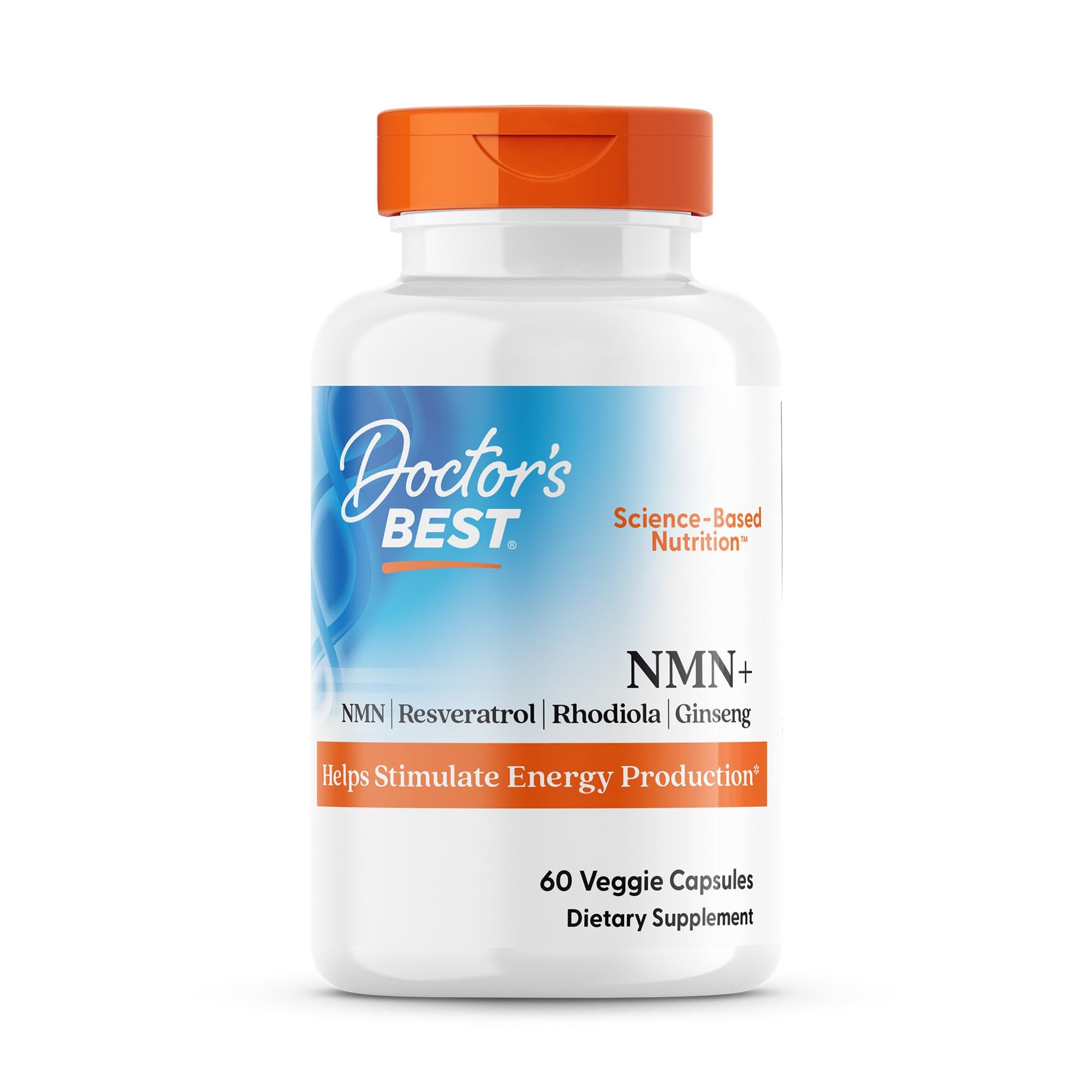 Doctor's Best NMN+ Complex Supplement Capsules for Women & Men - Supports NAD+ Production, Resveratrol 100mg & Beta Nicotinamide Mononucleotide 200mg per Capsule, Cellular Energy Support - 60 Veg Caps Doctor's BEST uk supplements