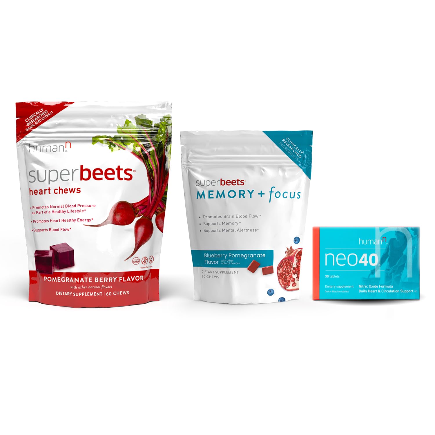 humanN SuperBeets SuperBeets Heart Chews & Memory + Focus Chews & Neo40 Daily humanN uk supplements