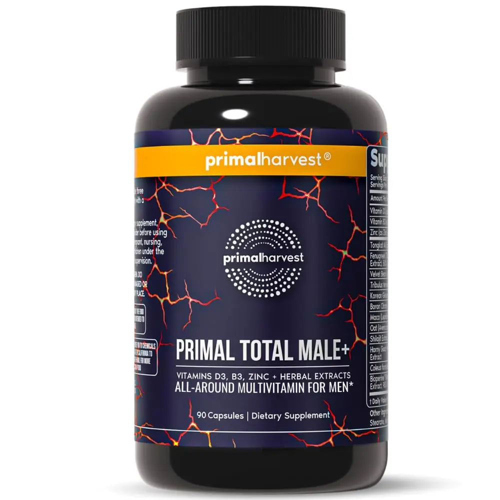 Primal Harvest Total Male+ Multivitamin for Men Vitamins, Minerals and Herbal Support for Energy, Vitality, Immune Health Primal Harvest uk supplements