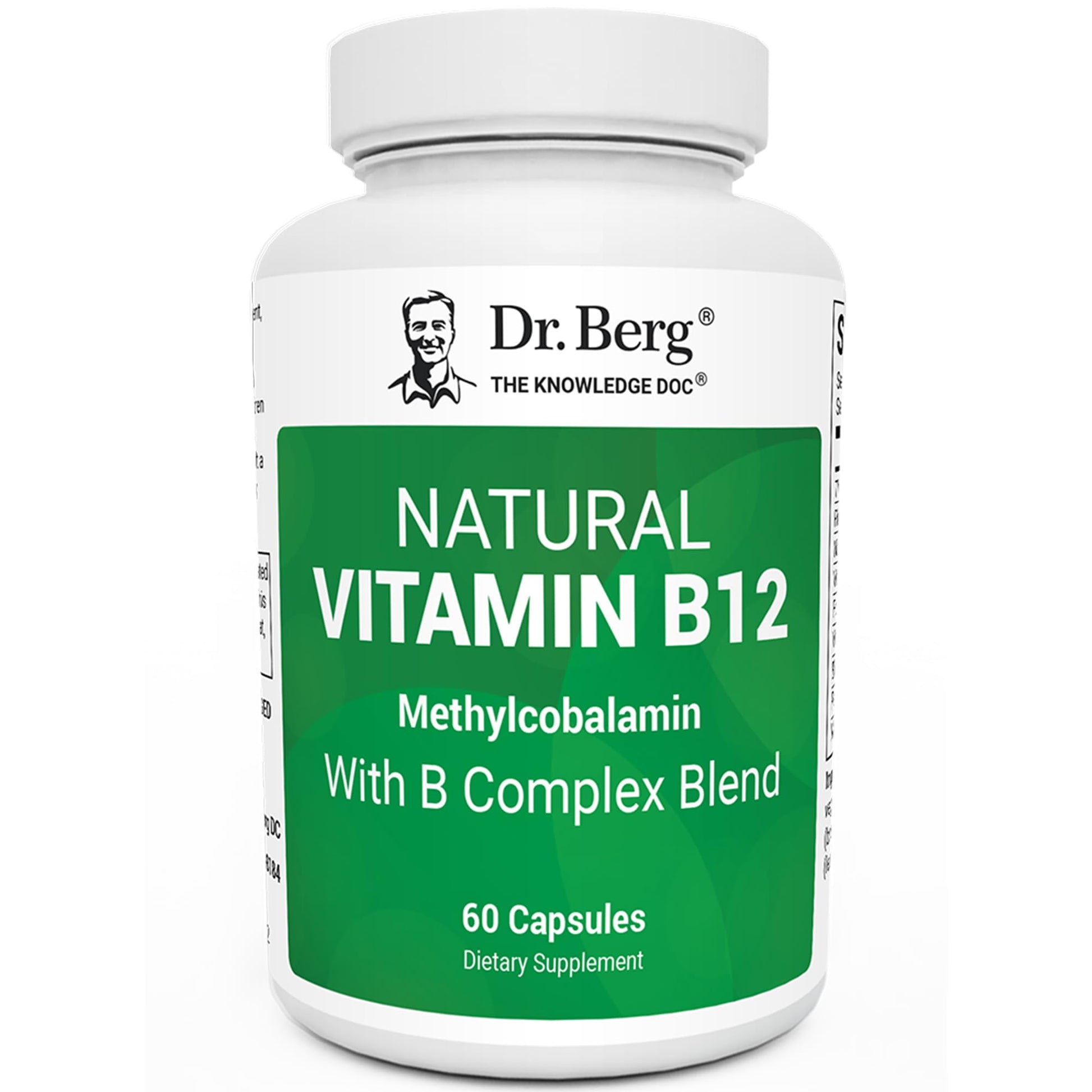 Dr. Berg Natural Vitamin B12 1000 mcg with B Complex Blend - Methylcobalamin B12 for Energy, Nerve Health, and Cognitive Function* - Methylated B12 with Folate - 60 Capsules (2-Month Supply) Dr. Berg Nutritionals uk supplements