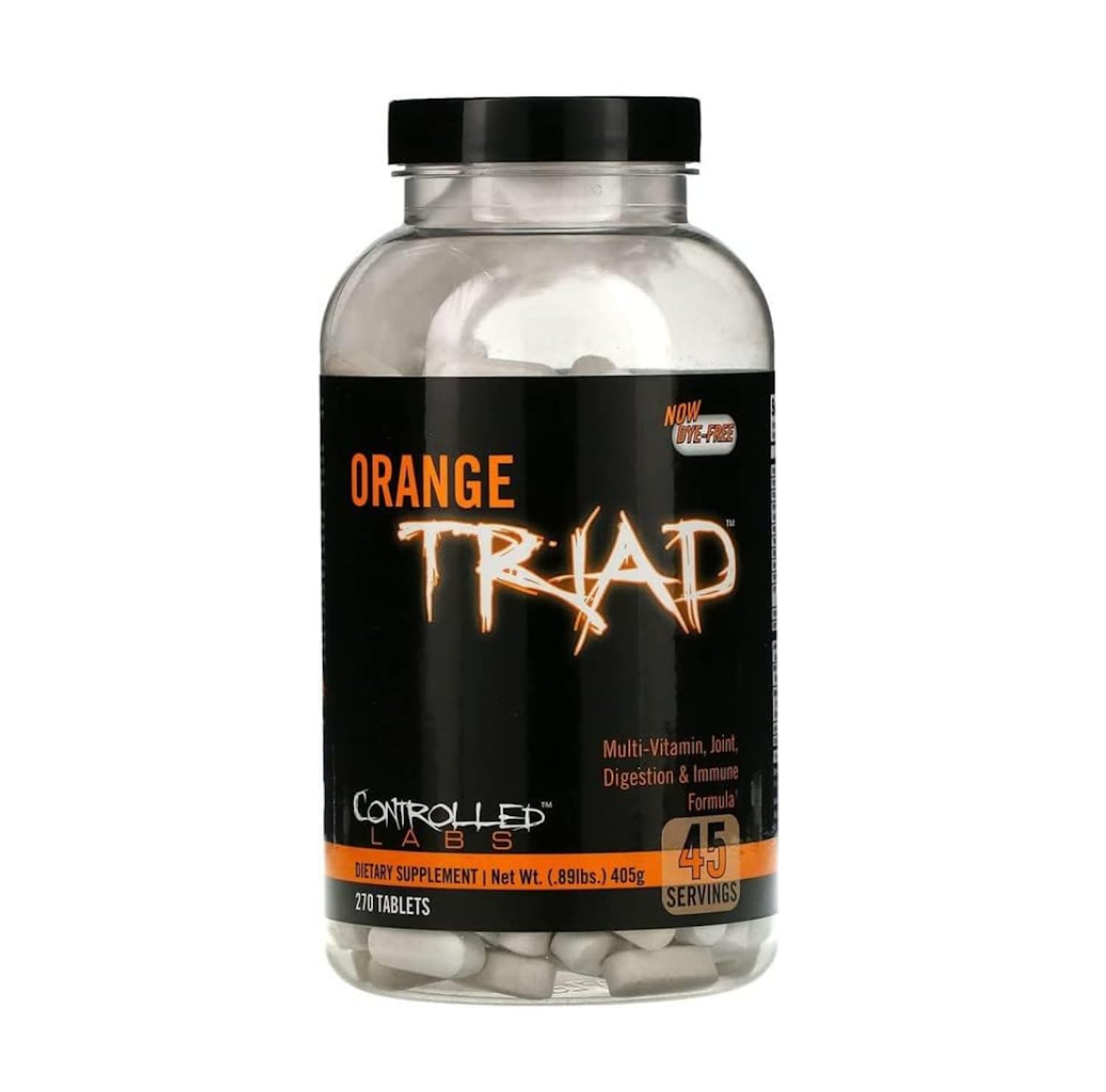 CONTROLLED LABS Orange Triad Daily Multivitamin, Iron Free Sports Supplement for Workout, Digestion, Immune, and Joints, 45 serv - Tablets (270 Count (Pack of 1)) CONTROLLED LABS uk supplements