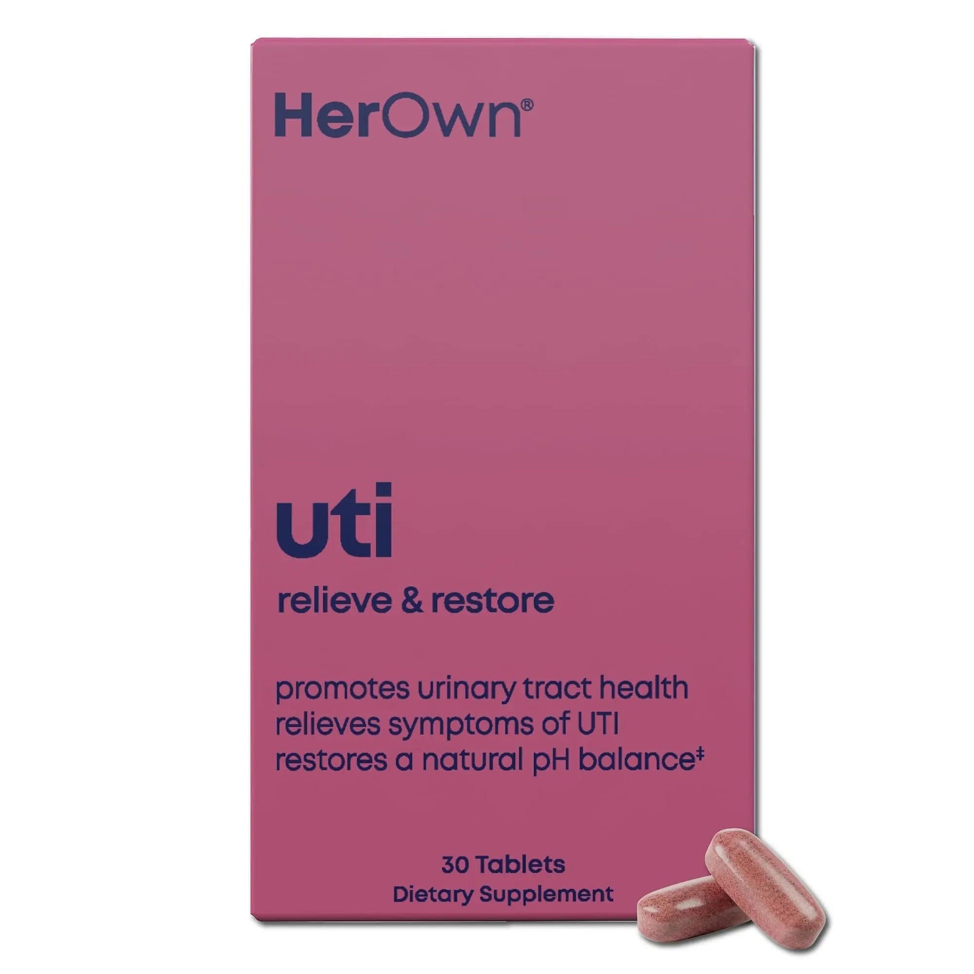 her own UTI, Helps Restore pH Balance, Supports Vaginal Flora and Balance, Promotes Urinary Health, 7 Strain Probiotic Blend, Shelf Stable, Gluten and Soy Free, Vegan, 30 Capsules, 30 Servings her own uk supplements