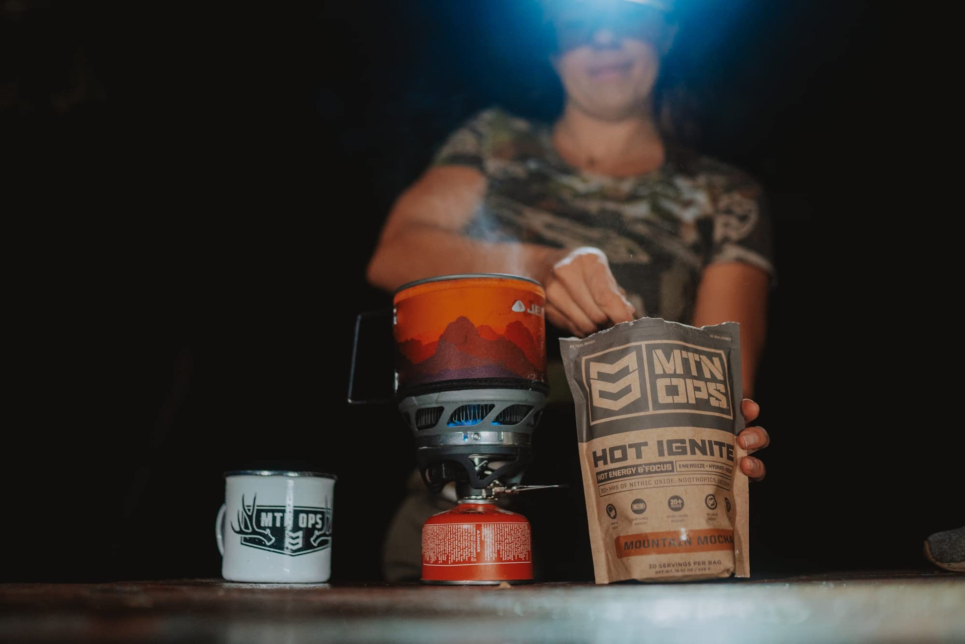 MTN OPS Hot Ignite Supercharged Energy Drink Mix Focus Enhancer, Hazelnut Cocoa MTN OPS uk supplements
