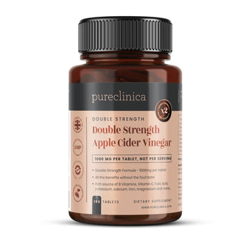 Double Strength Apple Cider Vinegar 1000mg x 180 Tablets (6 Months Supply) pureclinica uk supplements