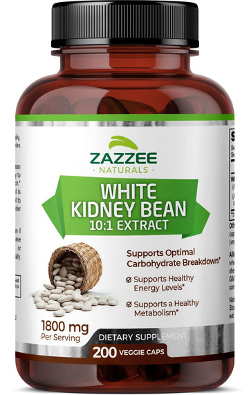 Zazzee White Kidney Bean 10:1 Extract, 18,000 mg Strength, 200 Vegan Capsules, Over 2 Month Supply Zazzee uk supplements