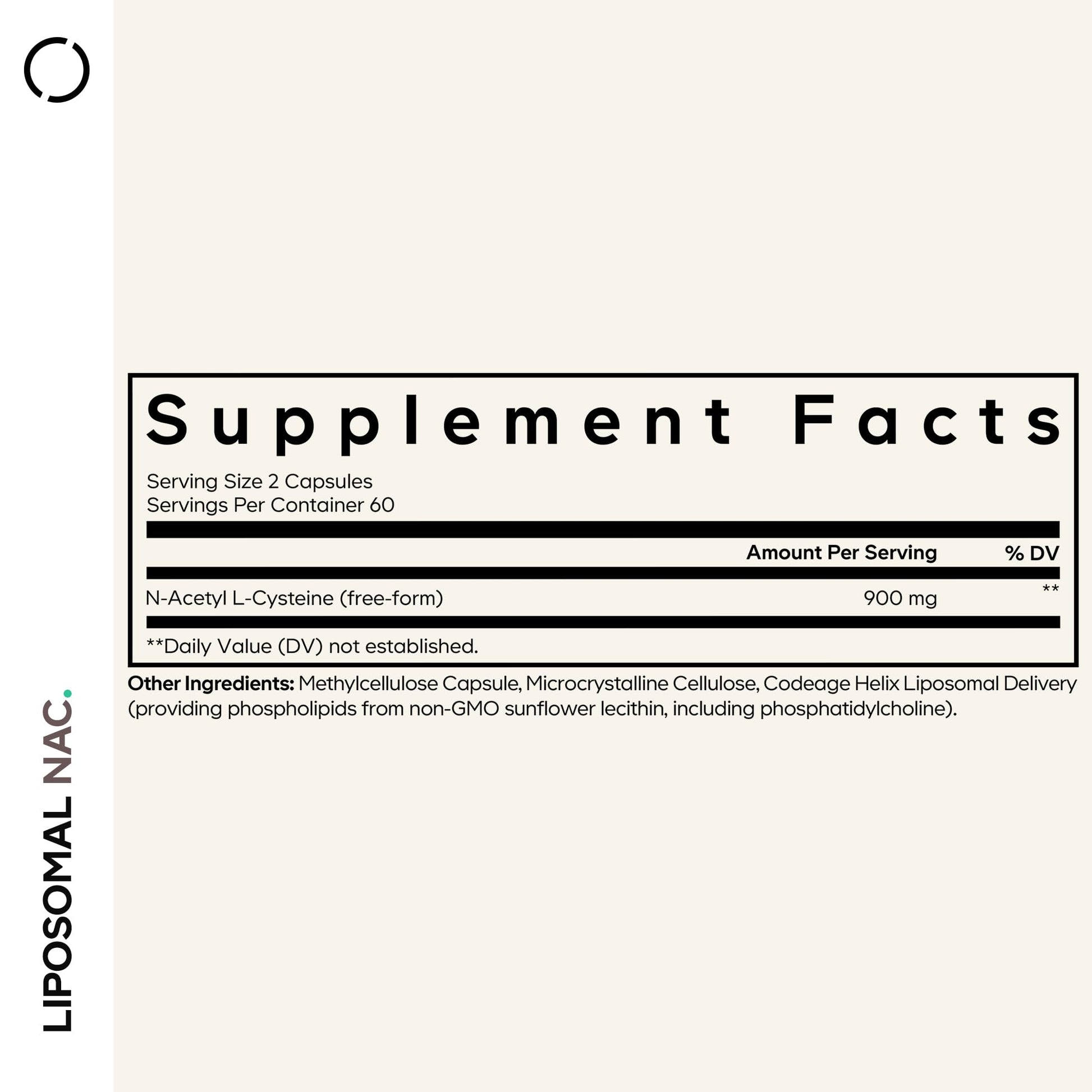 Codeage Liposomal NAC Supplement - N-Acetyl L-Cysteine Amino Acid - 2 Month Supply - Free-Form NAC - Phospholipid Complex - Vegan, Non-GMO, Gluten-Free, Dairy-Free - 120 Capsules Codeage uk supplements
