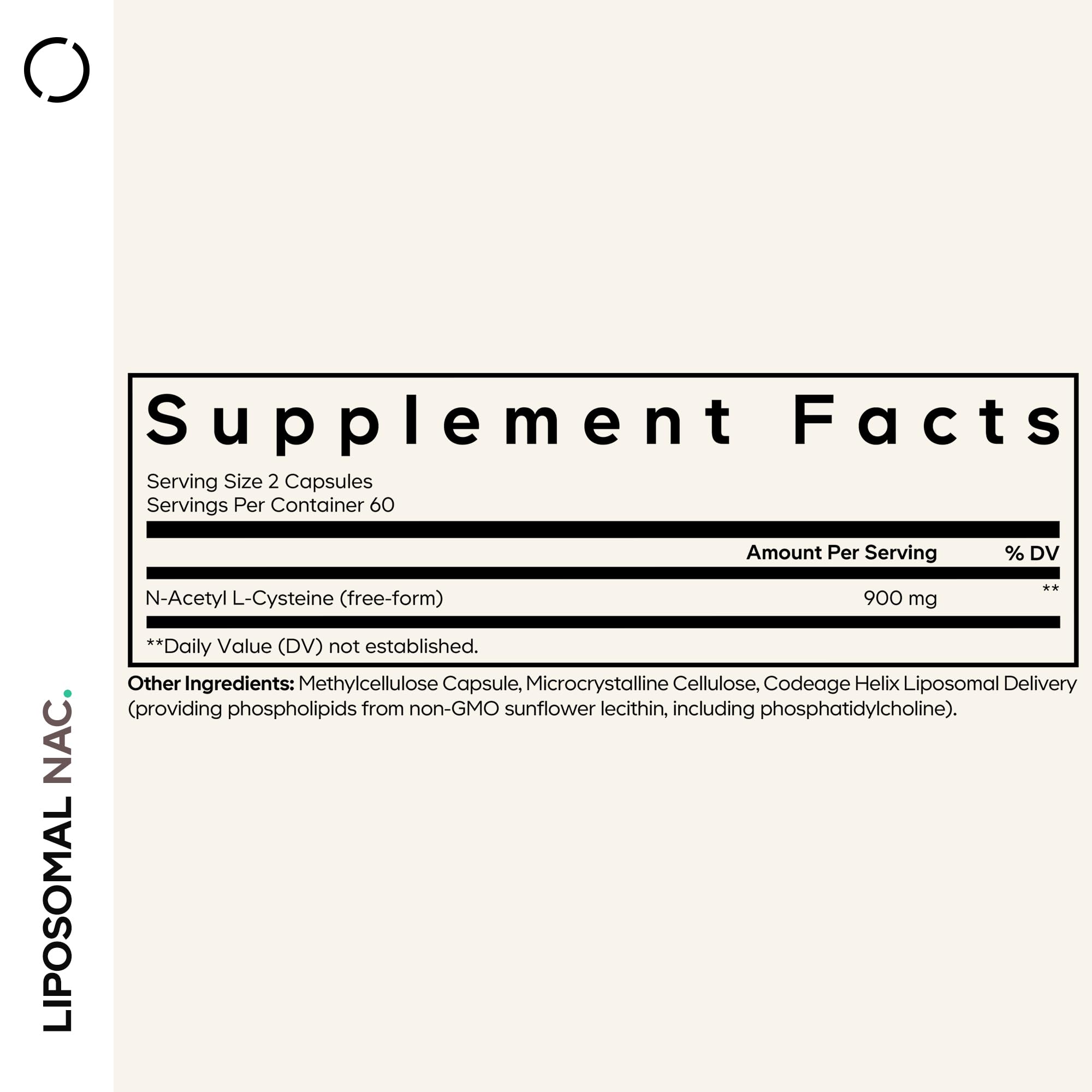 Codeage Liposomal NAC Supplement - N-Acetyl L-Cysteine Amino Acid - 2 Month Supply - Free-Form NAC - Phospholipid Complex - Vegan, Non-GMO, Gluten-Free, Dairy-Free - 120 Capsules Codeage uk supplements