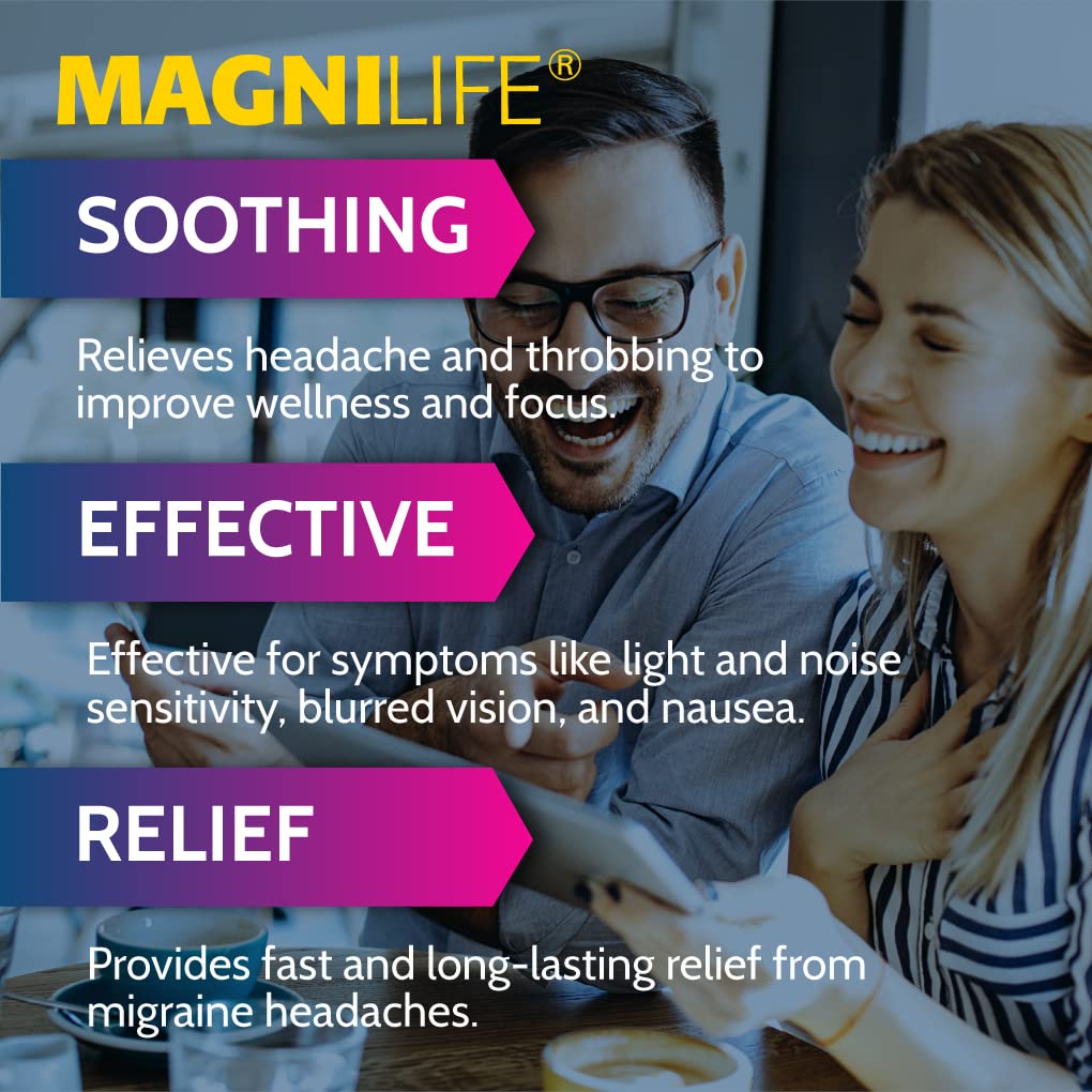 MagniLife Migraine Relief, Non-Habit Forming, 90 Homeopathic Tablets, Migraine Medicine for Light & Sound Sensitivity, Nausea, Blurred Vision & Pressure, Quick-Dissolve Headache Pain Relief MagniLife uk supplements