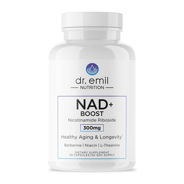 DR. EMIL NUTRITION NAD+ Boost - Nicotinamide Riboside Supplement for Longevity, Healthy Aging & Cellular Regeneration - NAD Supplement with with Berberine, L-Theanine & Niacin - 30-Day Supply DR. EMIL NUTRITION uk supplements