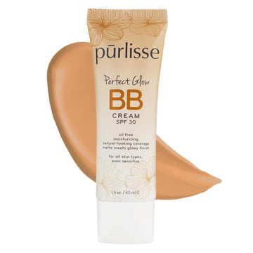 pūrlisse Perfect Glow BB Cream with SPF 30 - Matte Meets Dewy Finish - Enriched with Goji & Hawthorn Berry to Help Improve Skin Texture & Radiance - Medium Golden (1.4 oz) pūrlisse uk supplements