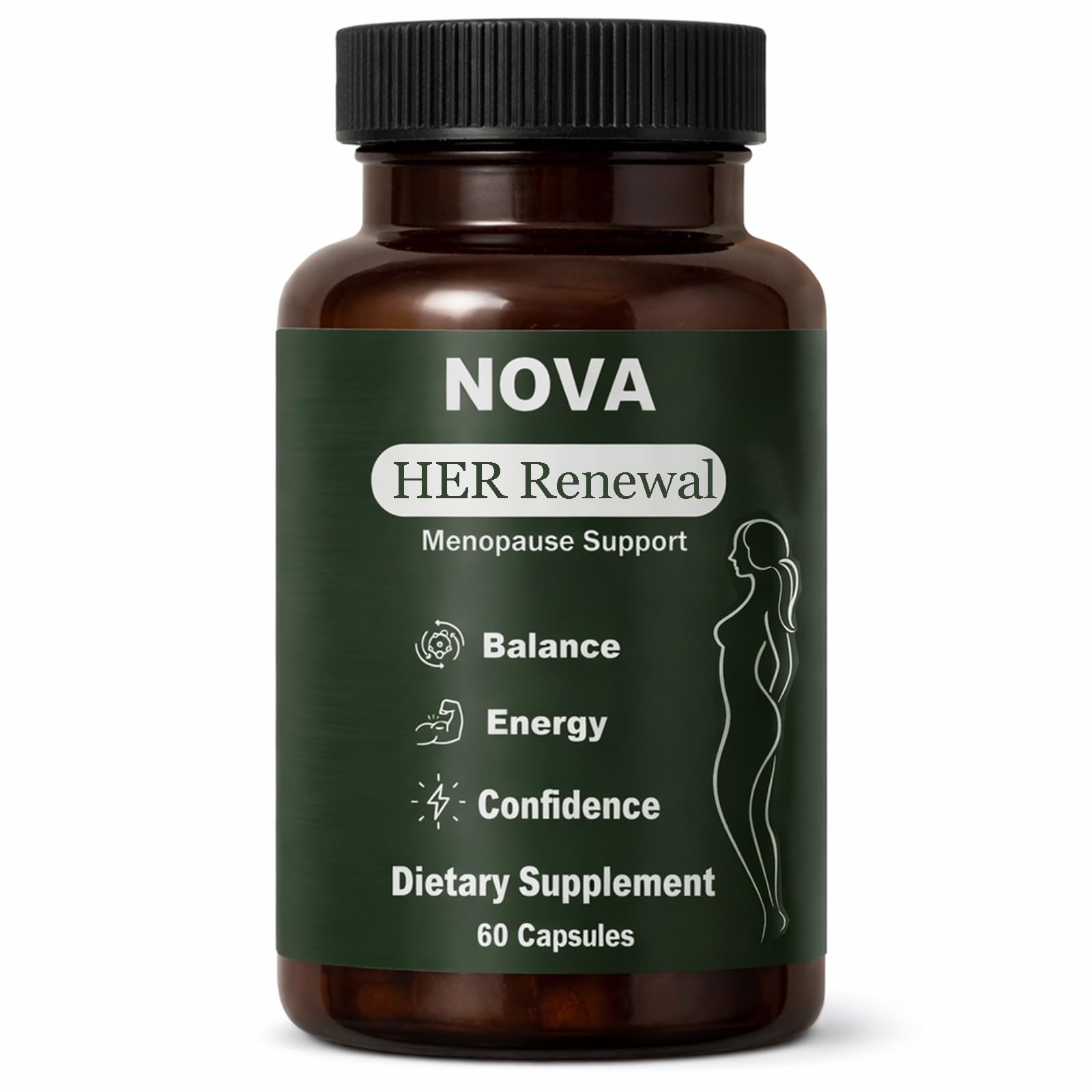 DFTLUUE NOVA Menopause Relief Support for Her - Probiotic Estrogen Balance Formula with Curcuminoids & Botanical Extracts – Supports Hormonal Balance, Comfort & Daily Well-Being – 60 Capsules (1) DFTLUUE uk supplements