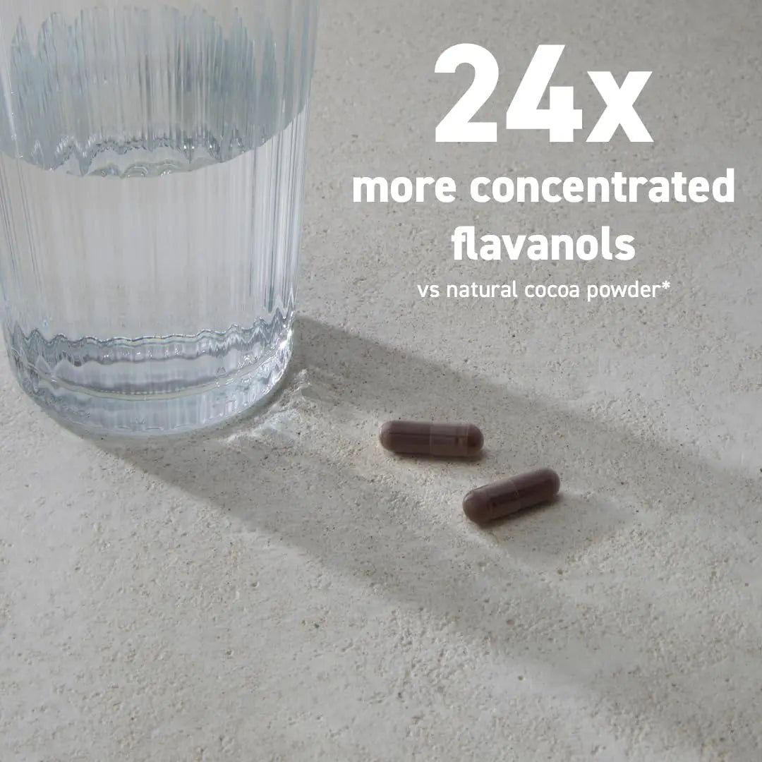 CocoaVia Cocoa Flavanols 500mg – Heart & Brain Support Supplement, High Flavanol Cocoa, Blood Circulation & Memory Booster, Nitric Oxide, Energy & Oxygen Boost, Vegan, Gluten-Free, 60 Capsules CocoaVia uk supplements