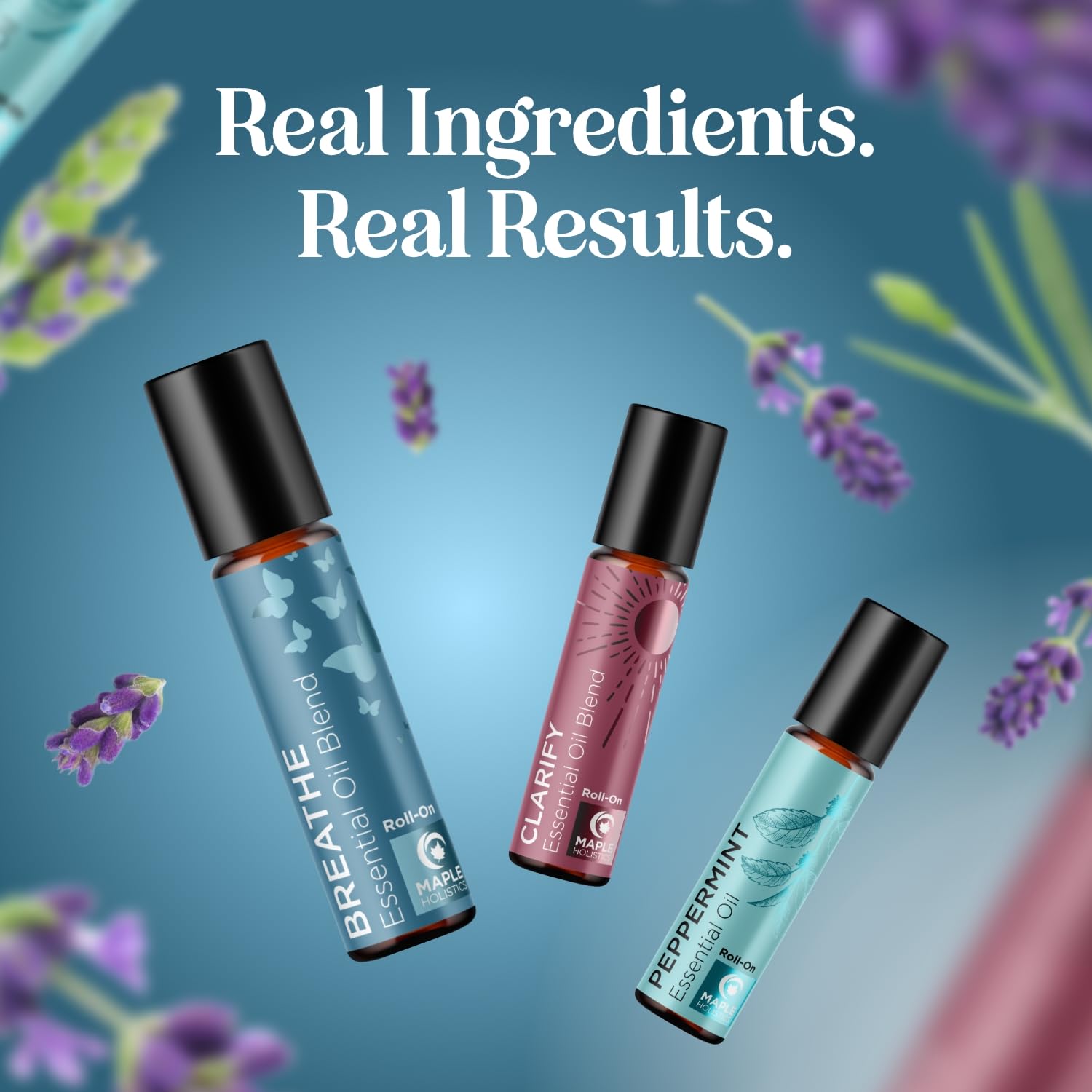 Headache Roll on Essential Oils - Aromatherapy Essential Oils Sets Variety Pack with Peppermint Clarify Maple Holistics uk supplements