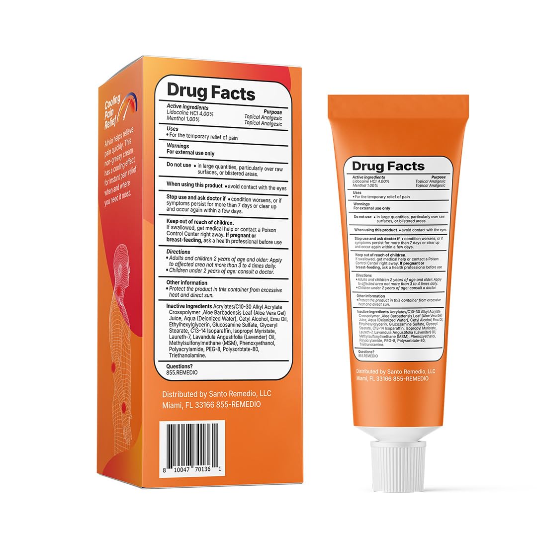 Santo Remedio Pain Relief Cream with Lidocaine & Menthol, Fast-Absorbing Non-Greasy Topical for Joint & Muscle Pain, Joint Support with MSM & Glucosamine, by Dr. Juan Rivera Santo Remedio uk supplements