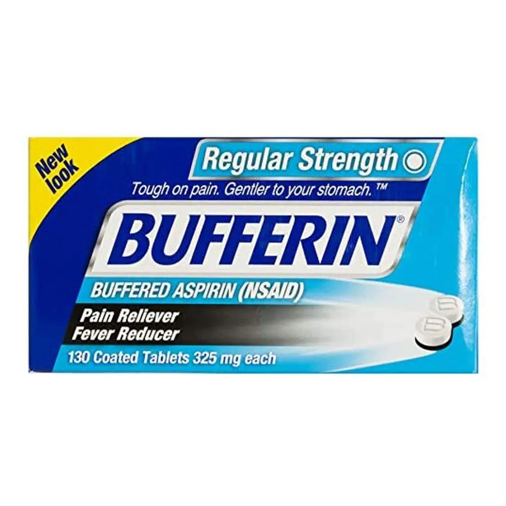 Bufferin Buffered Aspirin (NSAID) Coated Tablets Pain Reliever/Fever Reducer 130 ea (Pack of 3) Bufferin uk supplements