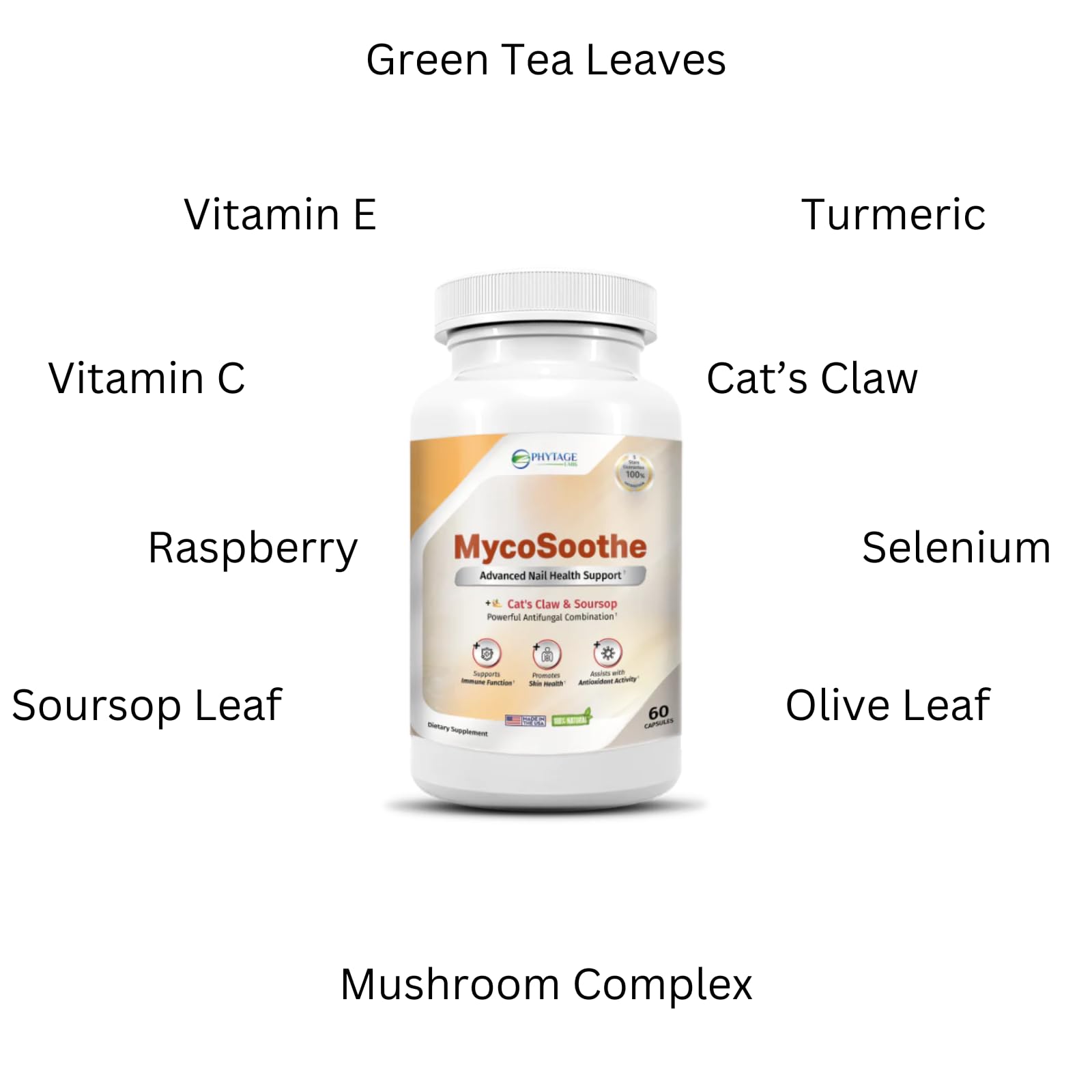 Phytage Labs MycoSoothe Advanced Hair, Skin, Nail & Immunity Support Formula - 60 Capsules Phytage Labs uk supplements